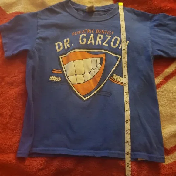 Youth Dentist Graphic Tee – Size XS (4/5) – Blue/Orange – 100% Cotton - Picture 14 of 15